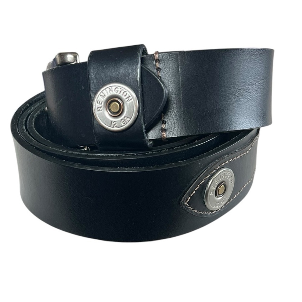 Remington 3X 12 GA Black Wide Leather Belt Hunting Outdoorsman